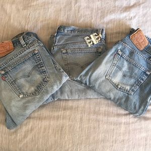 Lot of vintage Levi 501 button fly jeans